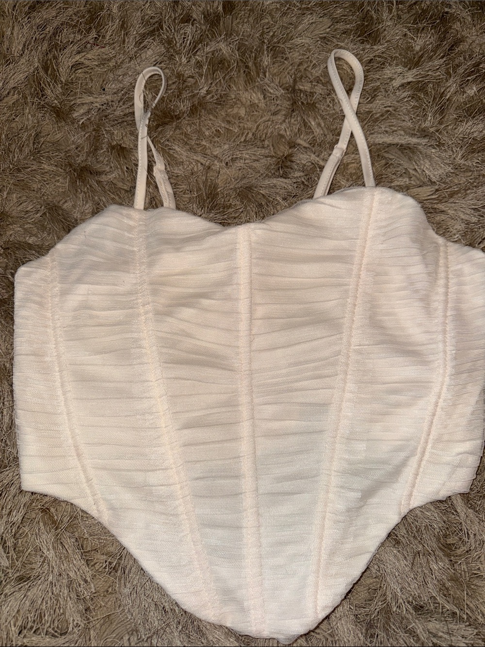 Ivory Structured Corset Cami Top
